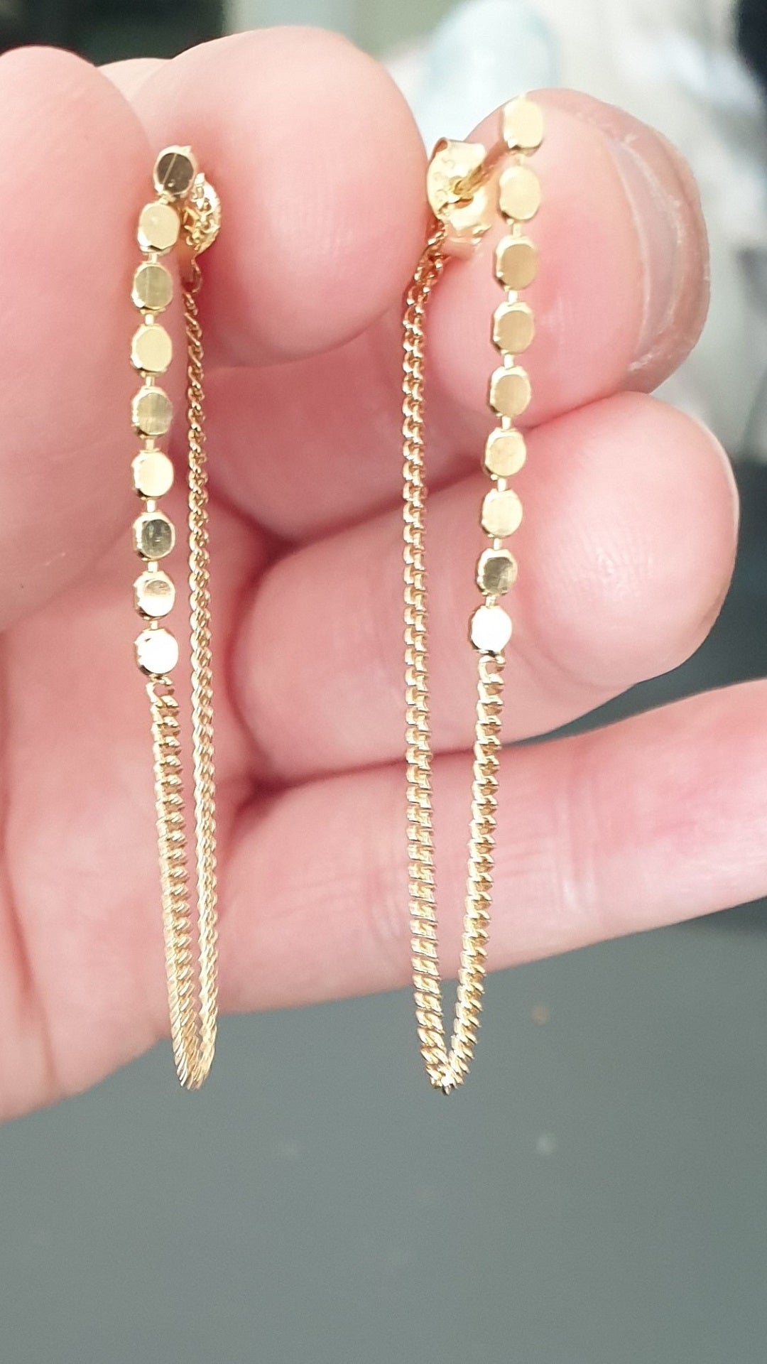 עגילי זהב ארוכים- סאנרייז