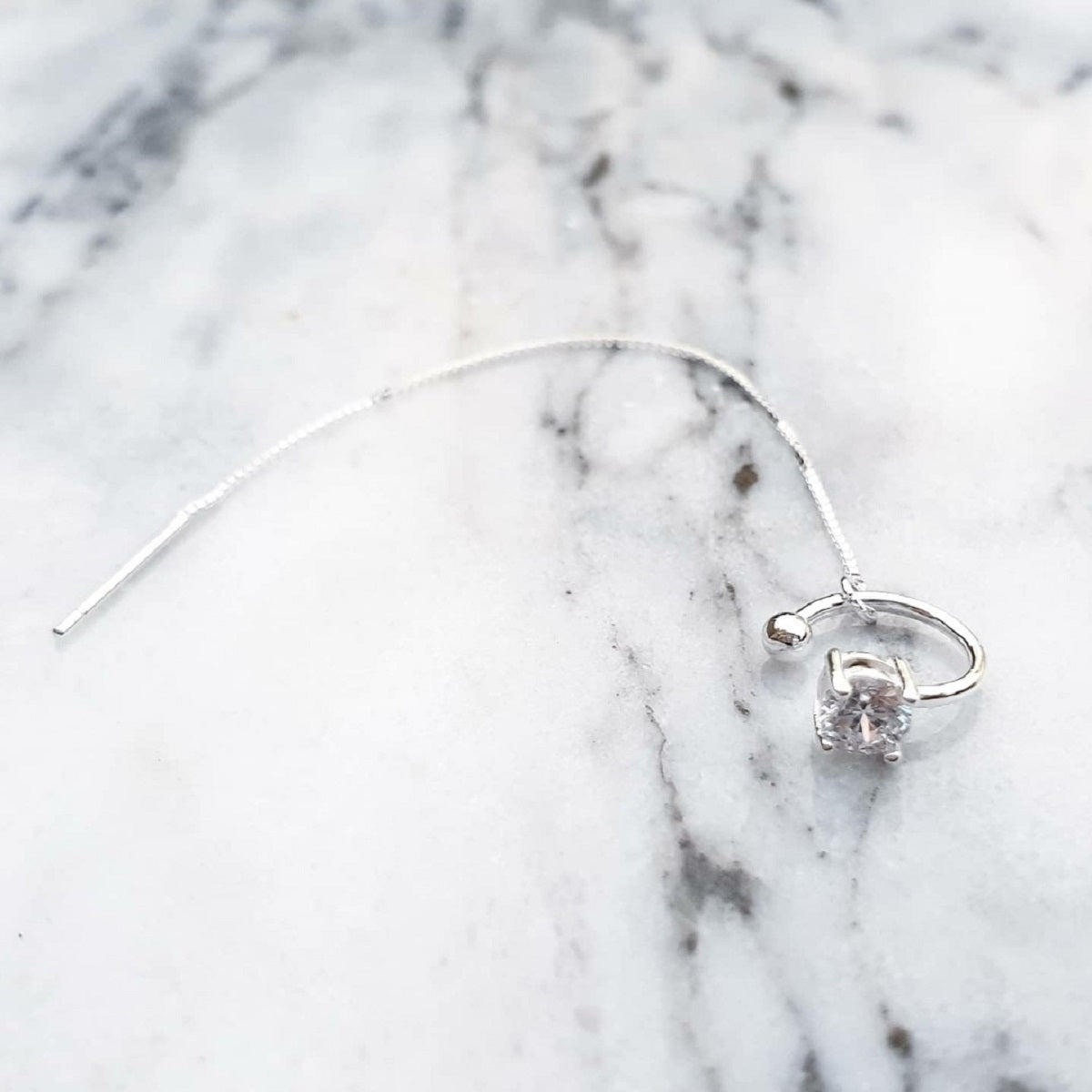 עגיל הליקס כסף וזרקון לבן