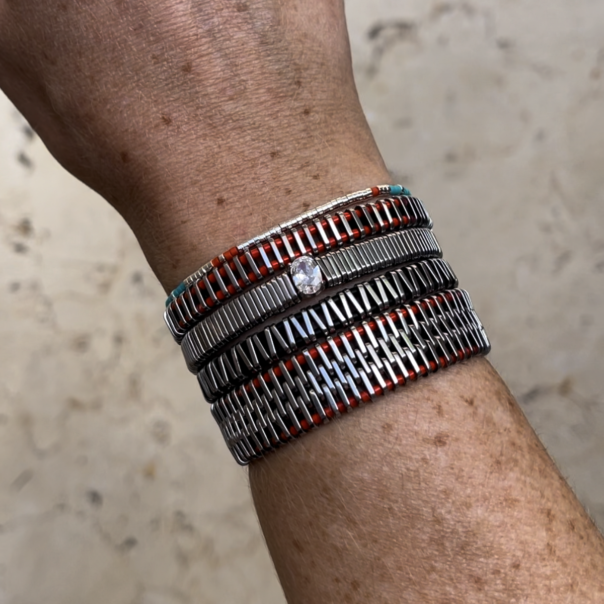 צמיד כסף ושחור- LANA