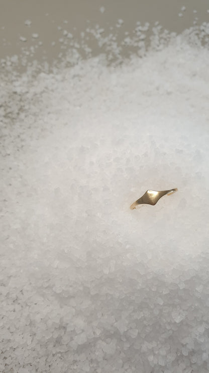 14K טבעת זהב מעוין
