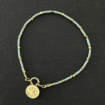 צמיד זהב ותכלת ים- ברזילאי