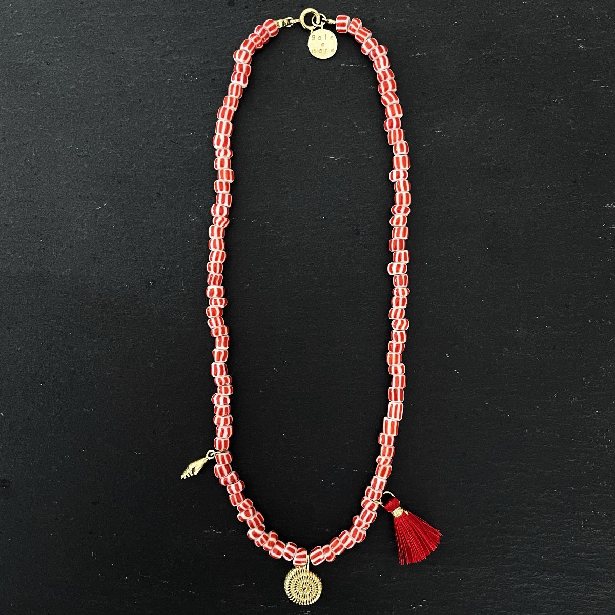 שרשרת זהב ואדום לבן- יוון