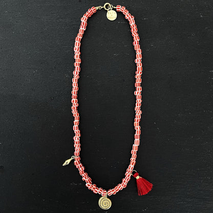 שרשרת זהב ואדום לבן- יוון