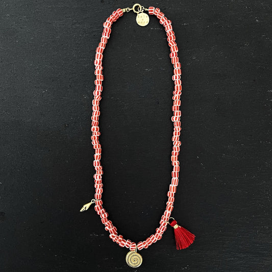 שרשרת זהב ואדום לבן- יוון