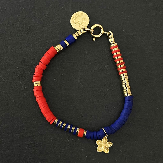 צמיד זהב כחול ואדום- באלי