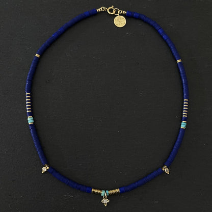 שרשרת זהב כחול וטורקיז- טנריף