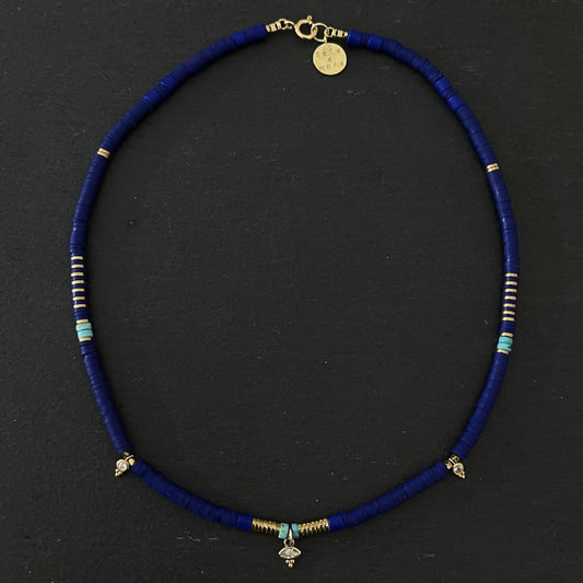 שרשרת זהב כחול וטורקיז- טנריף