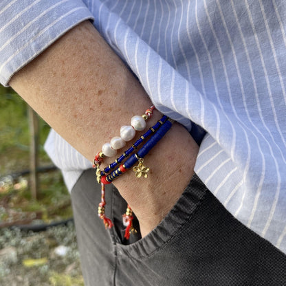 צמיד זהב כחול ואדום- באלי