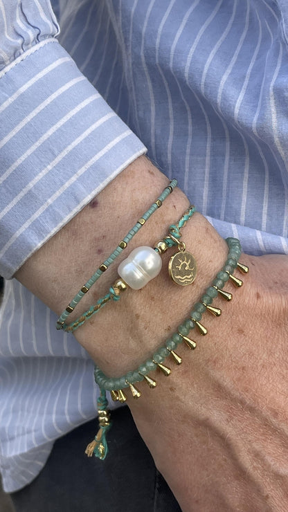 צמיד זהב ותכלת ים- ברזילאי