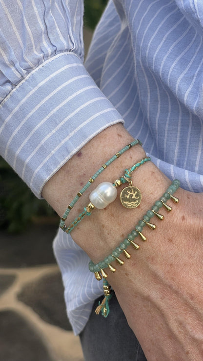 צמיד זהב ואמרלד בהיר- פנמה