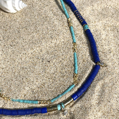 שרשרת זהב כחול וטורקיז- טנריף