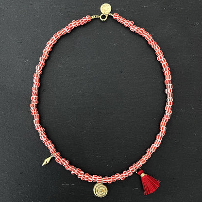 שרשרת זהב ואדום לבן- יוון