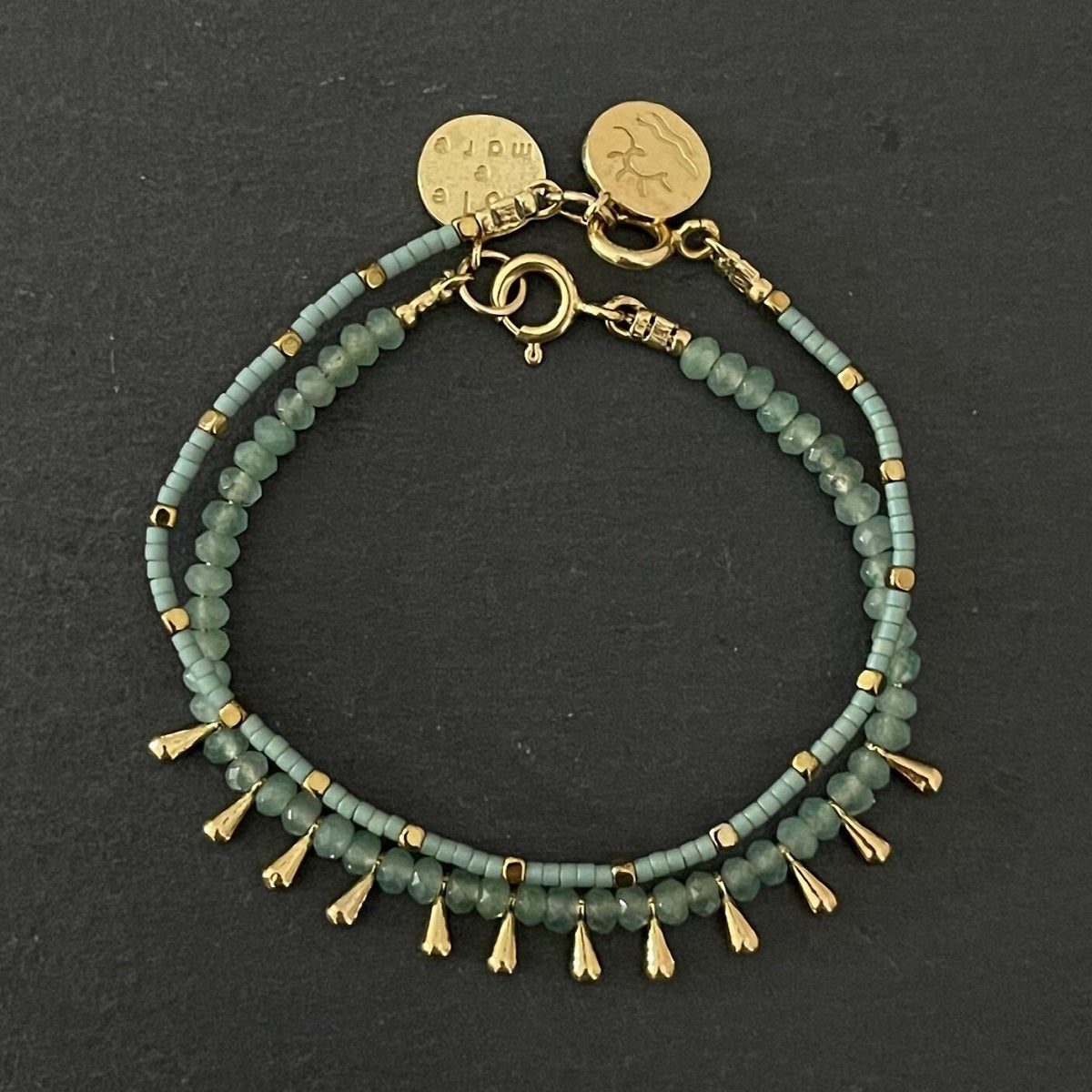 צמיד זהב ותכלת ים- ברזילאי