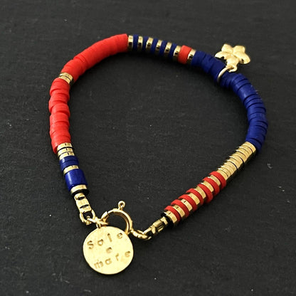 צמיד זהב כחול ואדום- באלי